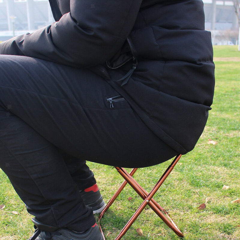 Portable Folding Stool Chair + Carry Bag Outdoor Camping Fishing Beach black