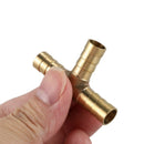 Brass T Hose Barb Connector Adapter for 10mm Inner Dia Air Gas Pipe