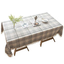 Rustic Checkered Table Cloth (55 Inch X70 Inch) - Cotton Linen Tablecloth F
