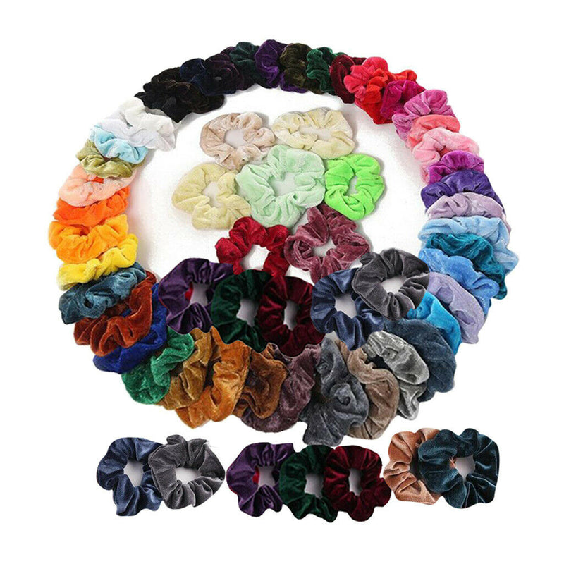 60Pc Velvet Hair Scrunchies Set Soft Elegant Hair Bobble Elastics Hair Bands