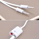 3.5mm Audio headset mic splitter cable adapter for headset earphone phone ON