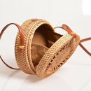Handmade Woven Rattan Bag Women Straw Bag Bamboo Circular Beach Bags Summer B9J6