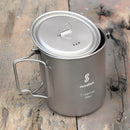 750ml Titanium Pot with Handle Camping Cookware Water Cup Tea Coffee Mug