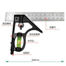 12" ADJUSTABLE COMBINATION TRY SQUARE TOOL SLIDING METAL