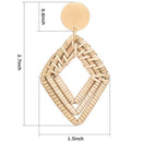 Rattan Earrings For Women Handmade Straw Wicker Braid Drop Dangle Earrings  M3Y5