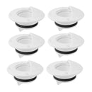 6pcs Nylon Marine Yacht Cockpit Deck Round Scupper Valve Drain with Gasket Seal