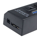 7 Port USB 3.0 HUB High Speed With Power Adapter For PC Laptop Notebook Tide