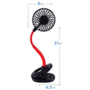 Mini Aromatherapy Clip Fan USB Rechargeable Electric Ventilator (Black) A