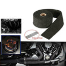 1.5" x 16.5FT Exhaust Header Fiberglass Heat Wrap Tape w/ 4 Steel Ties - Black