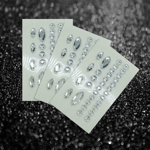 Adhesive Face Gems Rhinestone Jewels DIY Festival Party Glitter Body Sticke F7F6