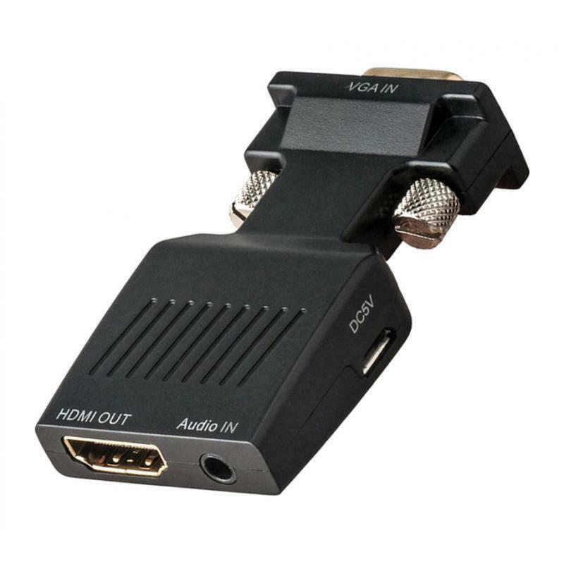 Video Converter HDMI To VGA Adapter Cable 1080P HDTV + Audio And USB Cable