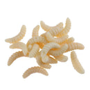 100pcs 5 Colors 24mm Soft Bread Worm Fishing Lure Rubber Maggot Bait w/ Box