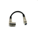 1ft Premium XLR Male to Female Right-Angle Microphone Audio Extension Cable