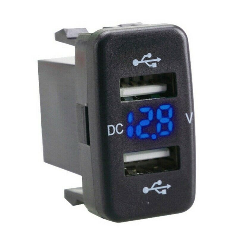 Car Charger Socket Dual Usb Port Charging Volt Display Adapter Fit for Toyo V5O6