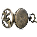Large bronze carved zodiac animal dog pocket watch Retro style loyal dog po