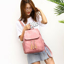 Pu Leather New Women'S Backpack Candy Color College Wind Popular Backpack B