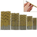 50Pcs Titanium Coated HSS High Speed Steel Drill Bit Set Tool 1/1.5/2/2.5/3mm In