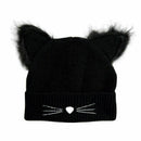 Women Devil Horns Cat Ear Winter Beanie Crochet Braided Ski Cap Wool QA Kni J5M5