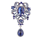 Wedding Bouquet Brooch Pin Crystal Diamante Teardrop Broach Pin Royalblue
