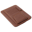 Car Sun Visor Organizer PU Leather Storage Bag for Glasses Card (Coffee) A