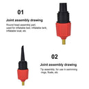 Professional Air Valve Adapter for Inflatable Boats with Schrader Valve, 4 in 1