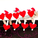 20Pcs Mini Cute Heart Wooden Pegs Photo Clips Room Wedding Craft Xmas Decor BX