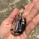 Security Wire Burglar Tool Retractable Key Recoil Ring Pull Buckle Chain-.AU