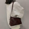 Simple Women Shoulder Bag Leather Totes Retro Travel Handbag (Dark Brown)