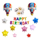 Multicolor Happy Birthday Hot Air Foil Balloon Set Party Decoration