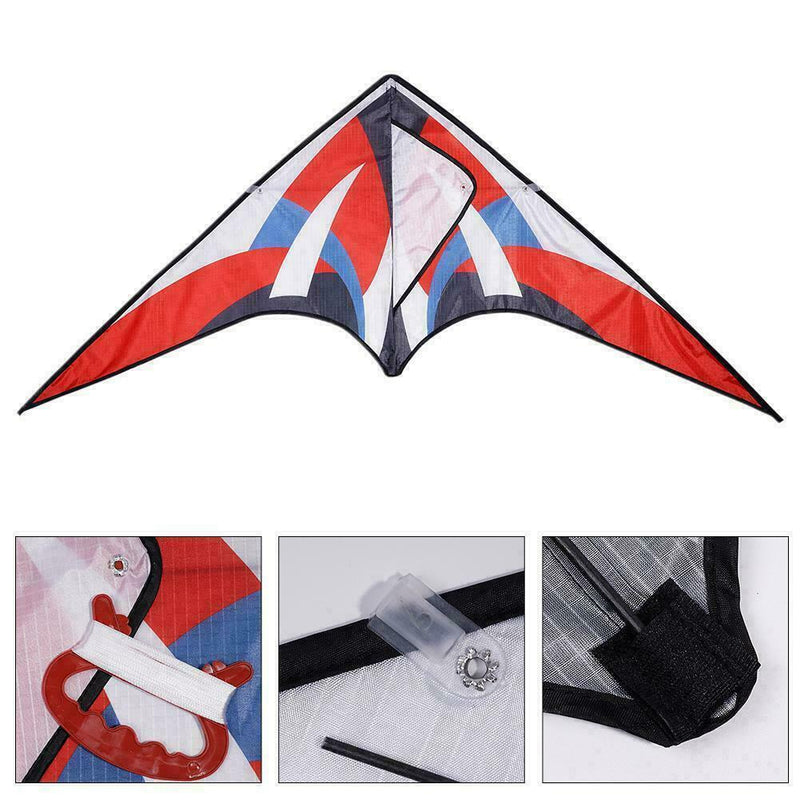 Huge Rainbow Delta Kites For Kids & Adults-47" Wide w/ Board Long Stripe & T6T3