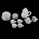 Porcelain tea set Eating Utensils 15pzs Daisy Pattern H1Y7