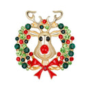 1X Fashion Personality Women's Christmas Brooches Pin Rhinestone Covered Sc