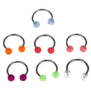 7 x Lip Piercing Horseshoe Bar 1.2mm 316L Multicolor