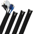 50cm Cord Organizer Sleeve With Zipper, 4 Pack Wire Wrap Covers, Cable OrganP2W8