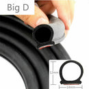 4M Big D Shape Self Adhesive DIY Car Window Door Rubber Hollow Seal Weatherstrip