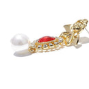 Red Hearts Imitation Pearls Fairy Flying Angel Drop Earrings Dangle Pendant