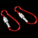 2Pcs Aluminum Climbing Screw Locking Snap Carabiner Hook Keychain Red P1K9
