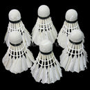 Durable Training Sport White Feather Badminton Balls Game-Match Shuttlecocks x 6