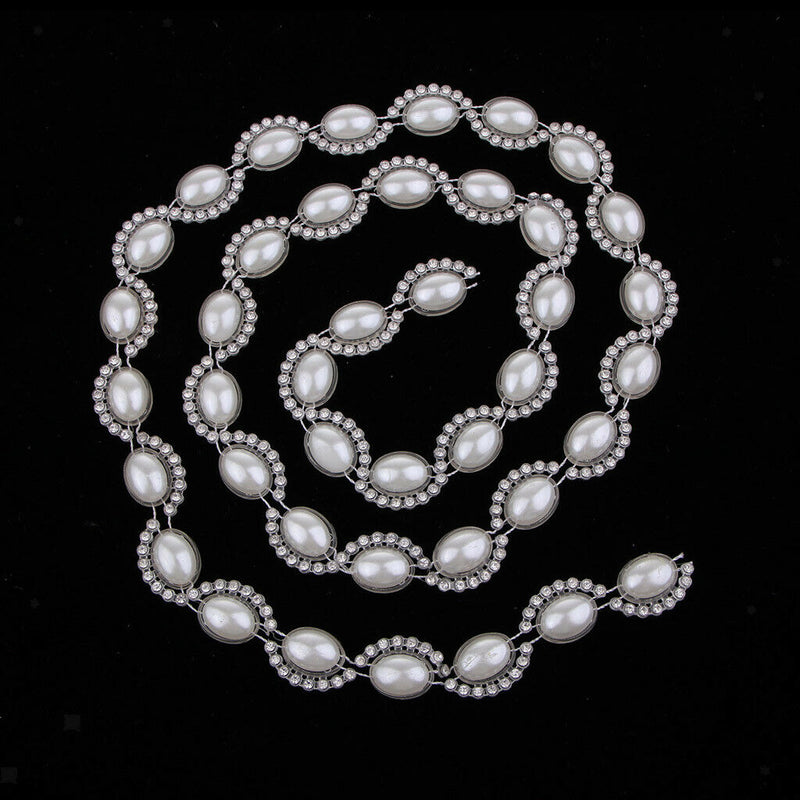 1 Yard Crystal Rhinestone Close Chain Trim for Bridal Wedding