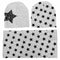 Kids Boys Girls 3Pcs Set Stars Prints O-Ring Scarf Neckerchief+Cute Beanies V5D5