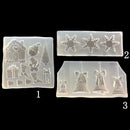 3Pcs Christmas Bell Snowflake Silicone Jewelry Mold Epoxy Mould Casting Craft