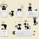 Cute Cat Removable Wall Stickers DIY Switch Decals Home Kids Bedroom Decor