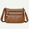 Women PU Shoulder Bag Multi-pocket Mother Solid Crossbody Handbag (Brown)