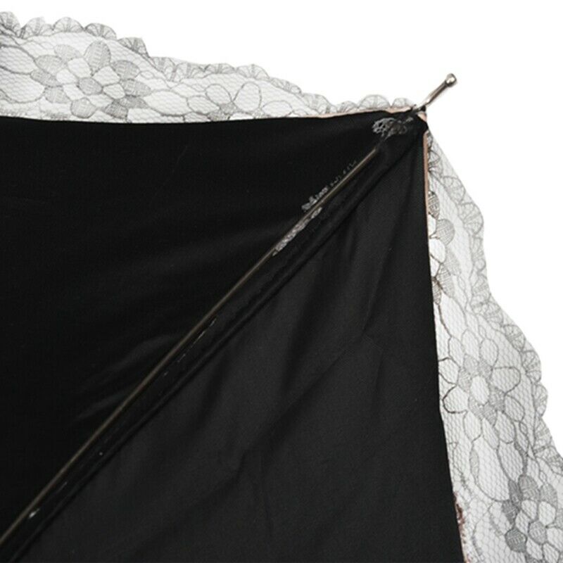 Compact Lace Wedding Parasol Folding Travel Sun Umbrella UV Block (gray) V3M9