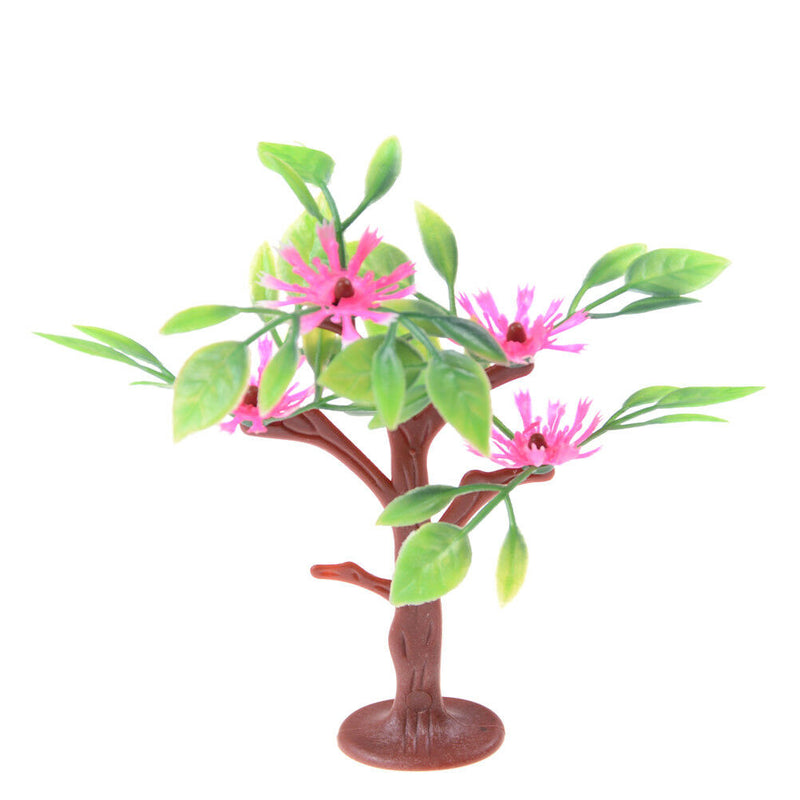 2pcs 9cm Flowering trees Railway Park HO SCALE Layout Scenery Decor MO