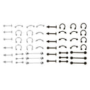 48 Pieces Tongue Eyebrow Lip Labret Belly Navel Nose Ring Piercing Body Jewelry