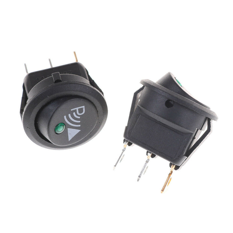 2pcs Parking Sensor Switch 12V 20A 3Pin Illuminated Rocker Switch Roun.AU