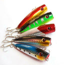 5pcs Popper Fishing Lures 5 Colors 10g Bait High Carbon Steel Hook Tackle