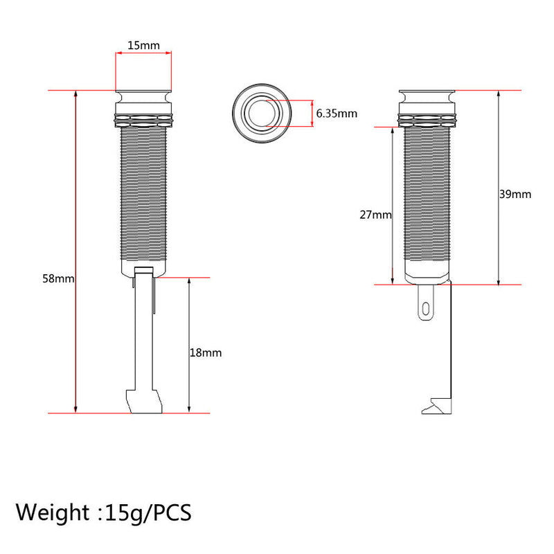 1/4 '' 1/4 '' Phone Jack Plug, Audio Adapter For Guitar Bass