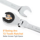 1pc Tubing Ratchet Wrench Spanners Flexible Head Alloy Steel Open End 16mm